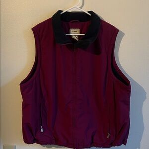 L.L. Bean Plus Women Fleece Lined Nylon Full Zip Purple/Navy  Vest...3X
